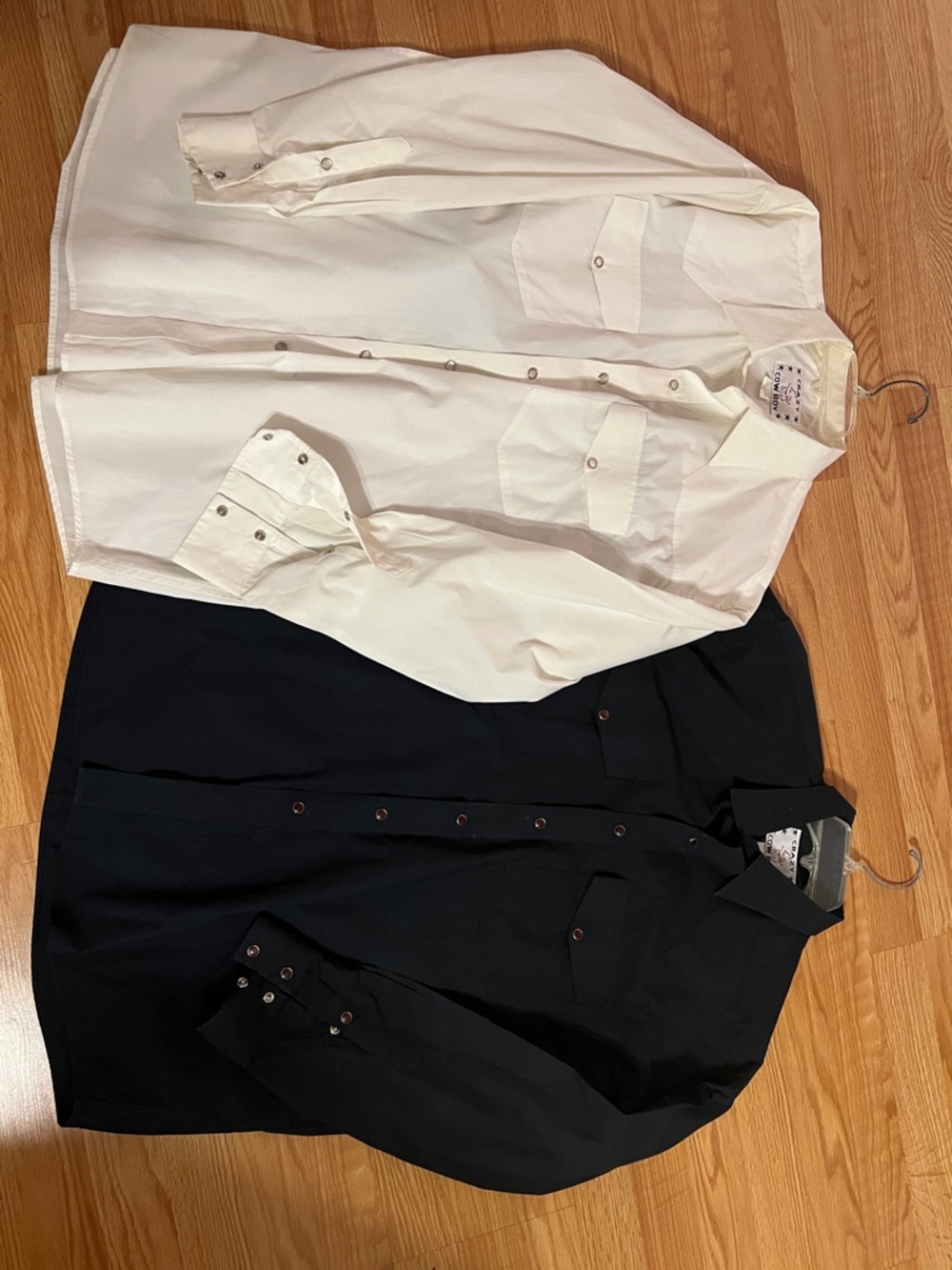 Crazy Cowboy brand western shirts set of 2 (1-black/1-white) size XXL